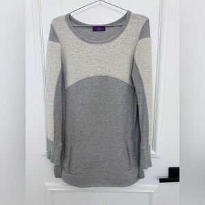Y’s Yohji Yamamoto Gray and Cream Long Sleeve Sweater